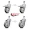 Service Caster 4 Inch Gray Polyurethane Wheel Swivel 1/2 Inch Stem Caster Total Lock Brake, 2PK SCC-TSTTL20S414-PPUB-121315-2-S-2 - alternate 3